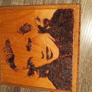 Marilyn Monroe wood burn art